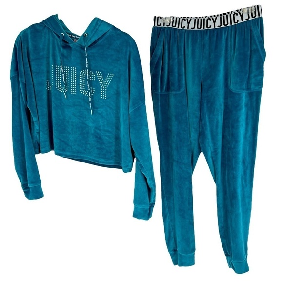 Y2K Juicy couture RetroTrack Suit Crystal set SZ M - Picture 5 of 16